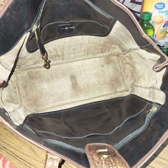 BRAHMIN Vintage Wallet & Black Leather Large Carryall Shoulder Tote Boho Bag - Picture 8 of 16